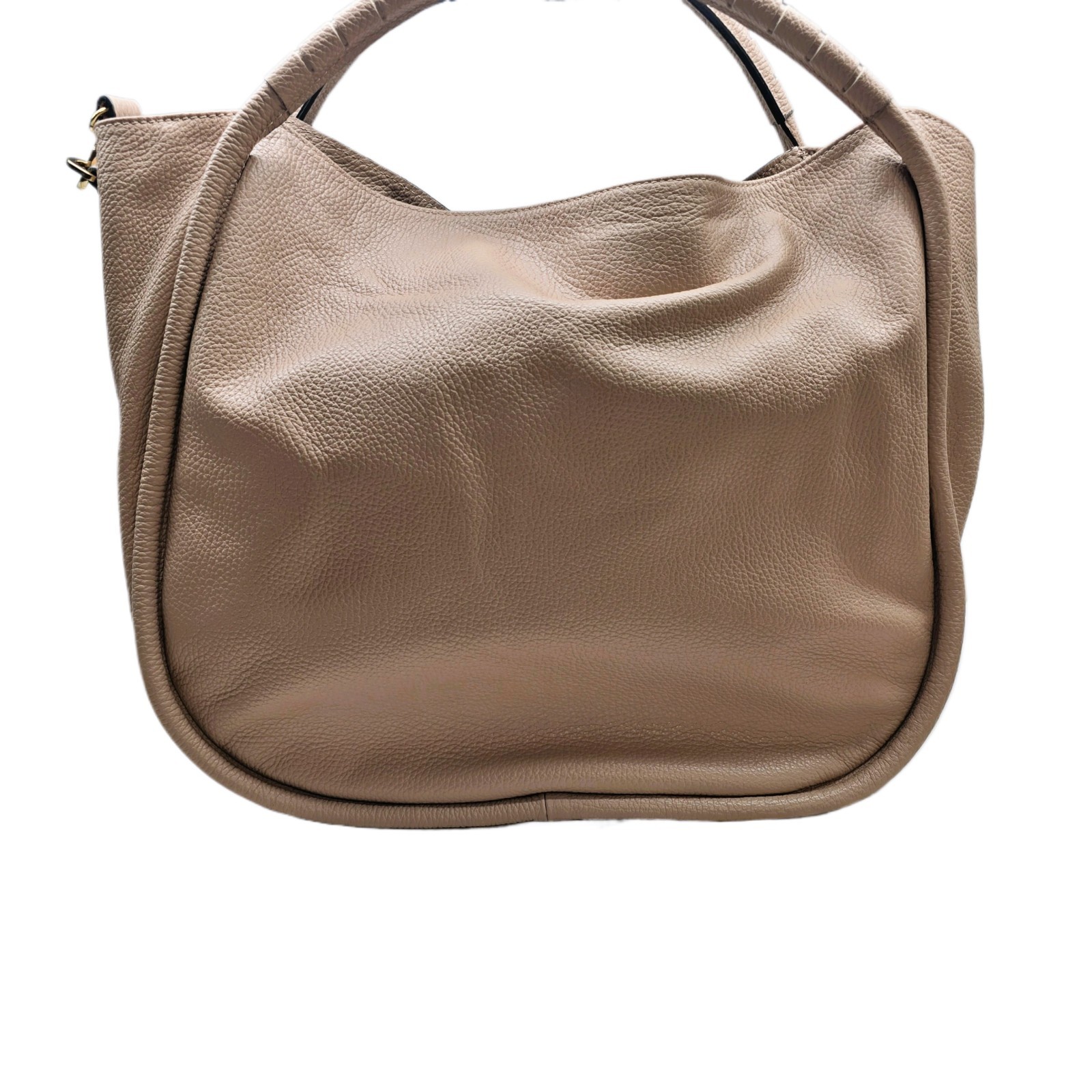 Italian Leather Women’s Large Hobo Handbag Nude Pink Made in Italy