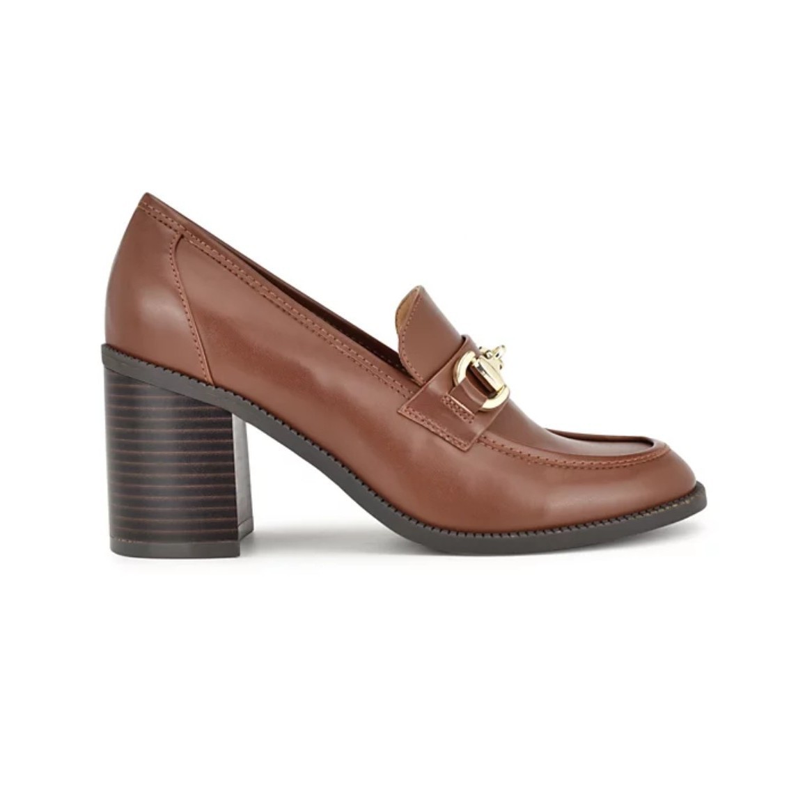 Nine West Women's Koolo Brown Bit Loafers Block Heel Size 9 M, New without box