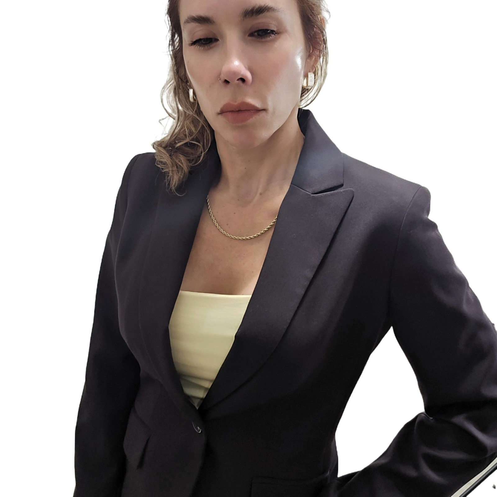 Anne Klein Executive 2-Piece Brown Blazer & Pants Suit Size 6 – Professional