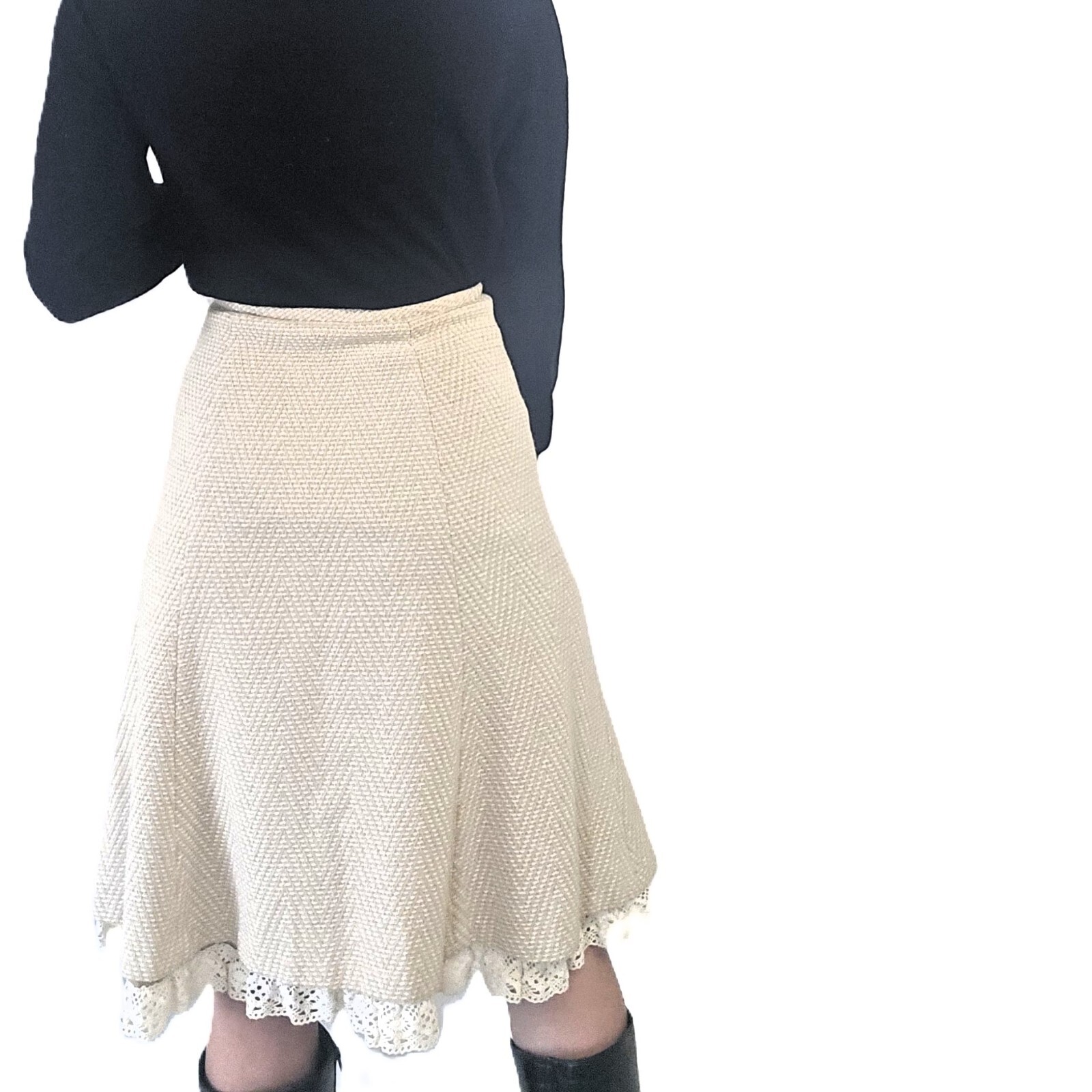 ANN TAYLOR LOFT Women's Wool Skirt – Size 2, Tan (Khaki)