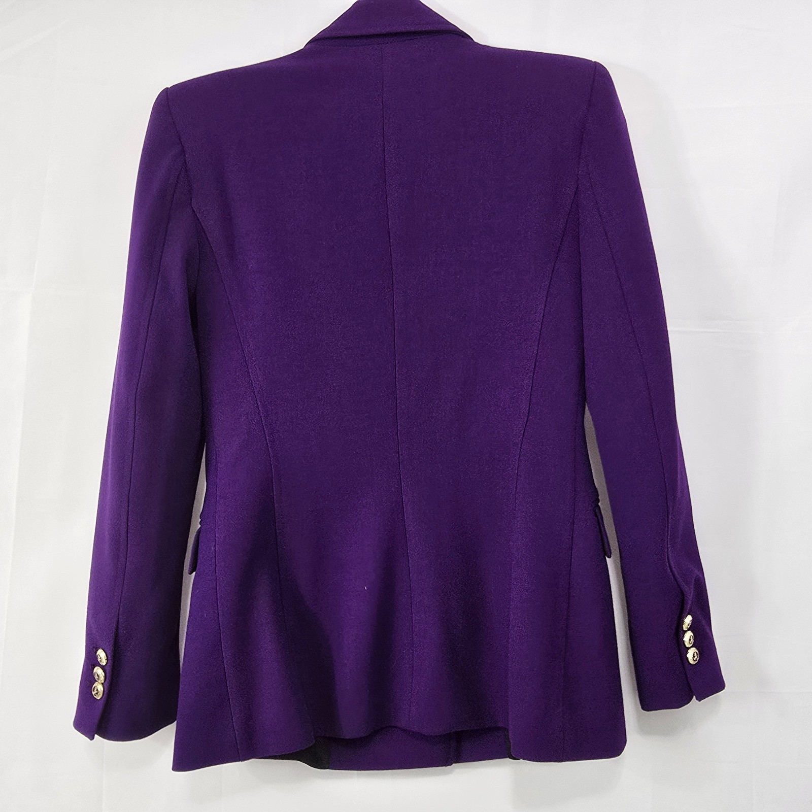 Zara Purple Double-Breasted Blazer Gold Buttons | Women’s Size S - PreOwnedExcellent