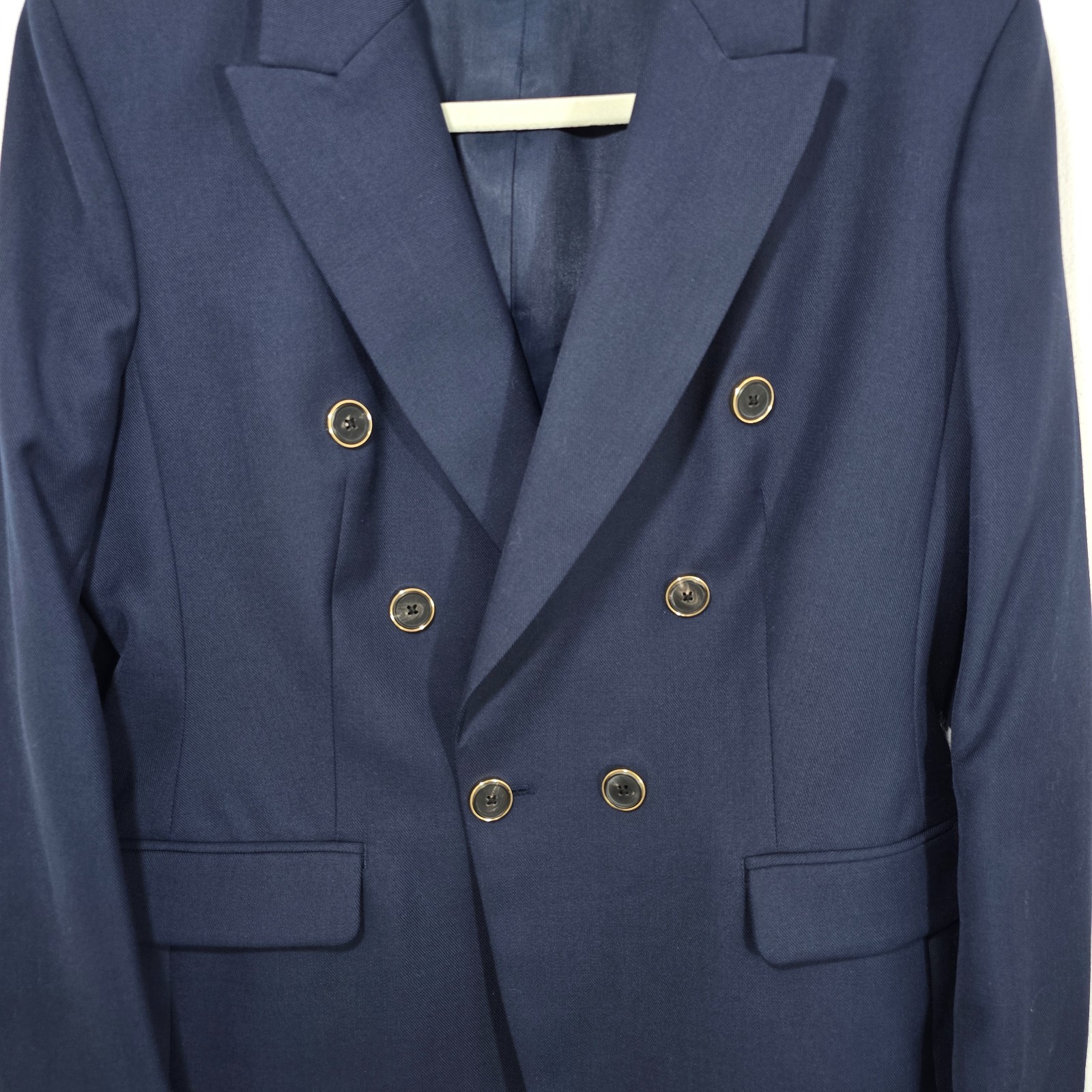 Banana Republic Women’s Captain’s Blazer Navy Blue Size 10 Wool Blend | NEW