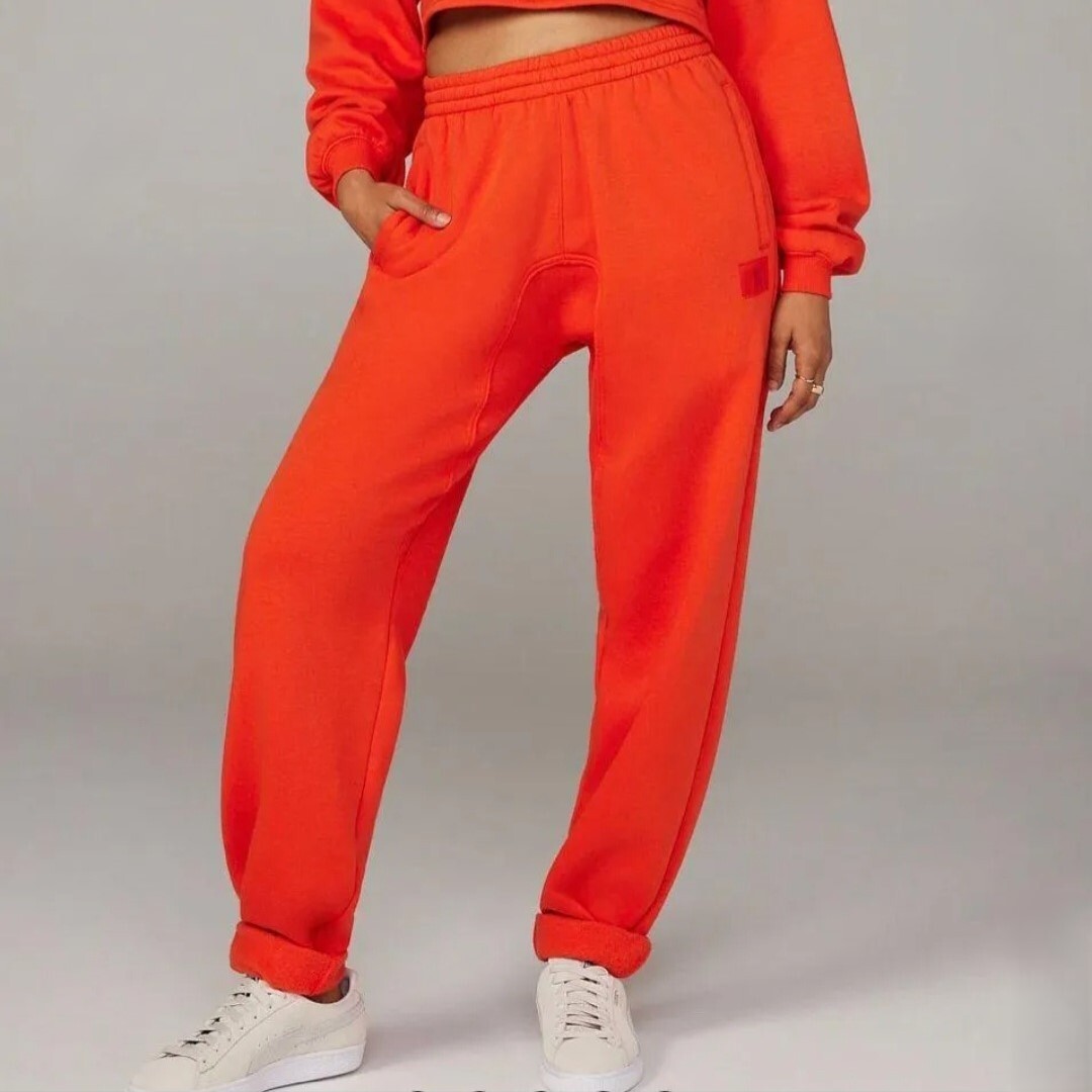 Savage X Fenty Women’s Sweatpants, Size S – Bright Orange, Relaxed & Cozy Style