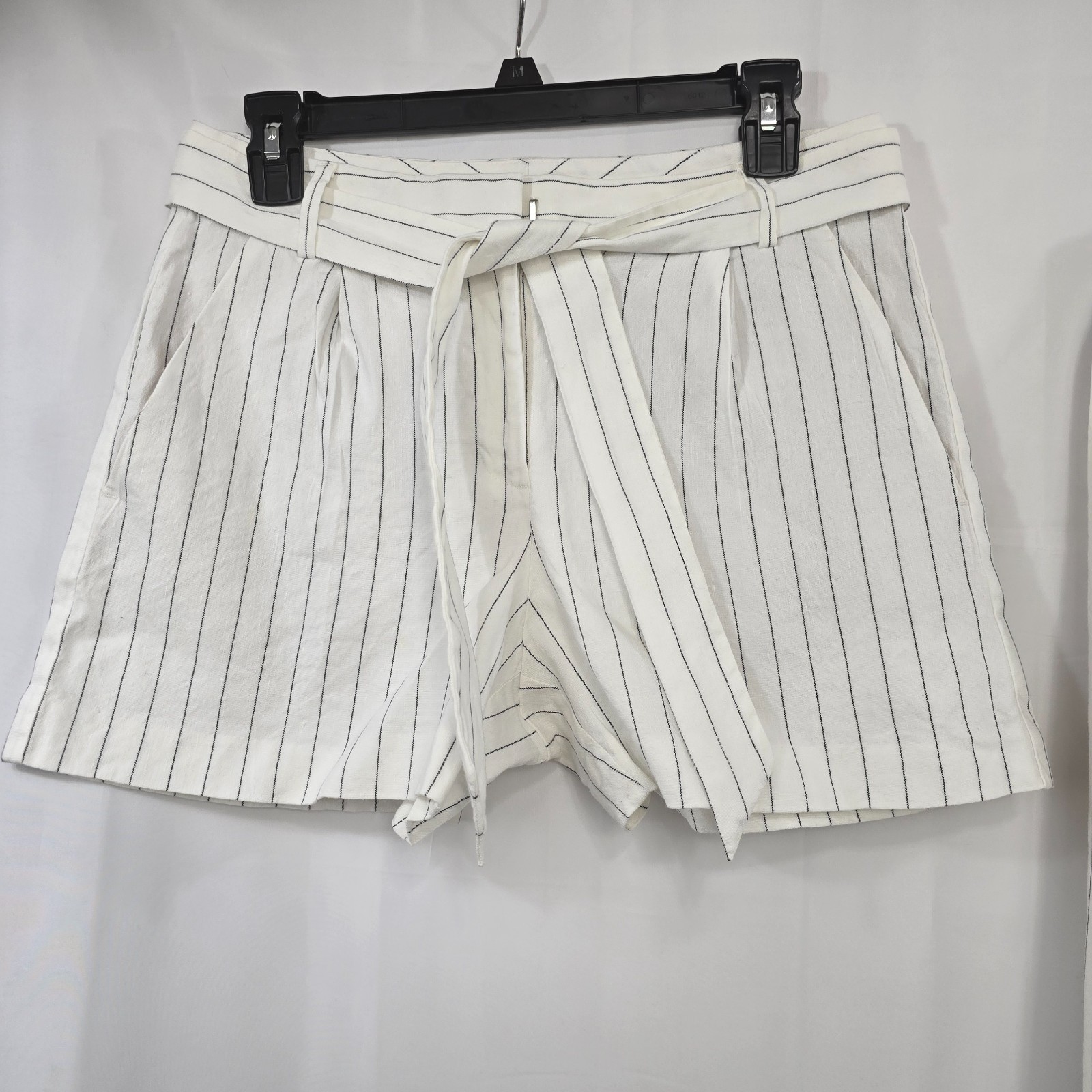 LOFT Linen Blend Blazer & Shorts 2 Pc Set Women’s 8/4 Pinstripe White