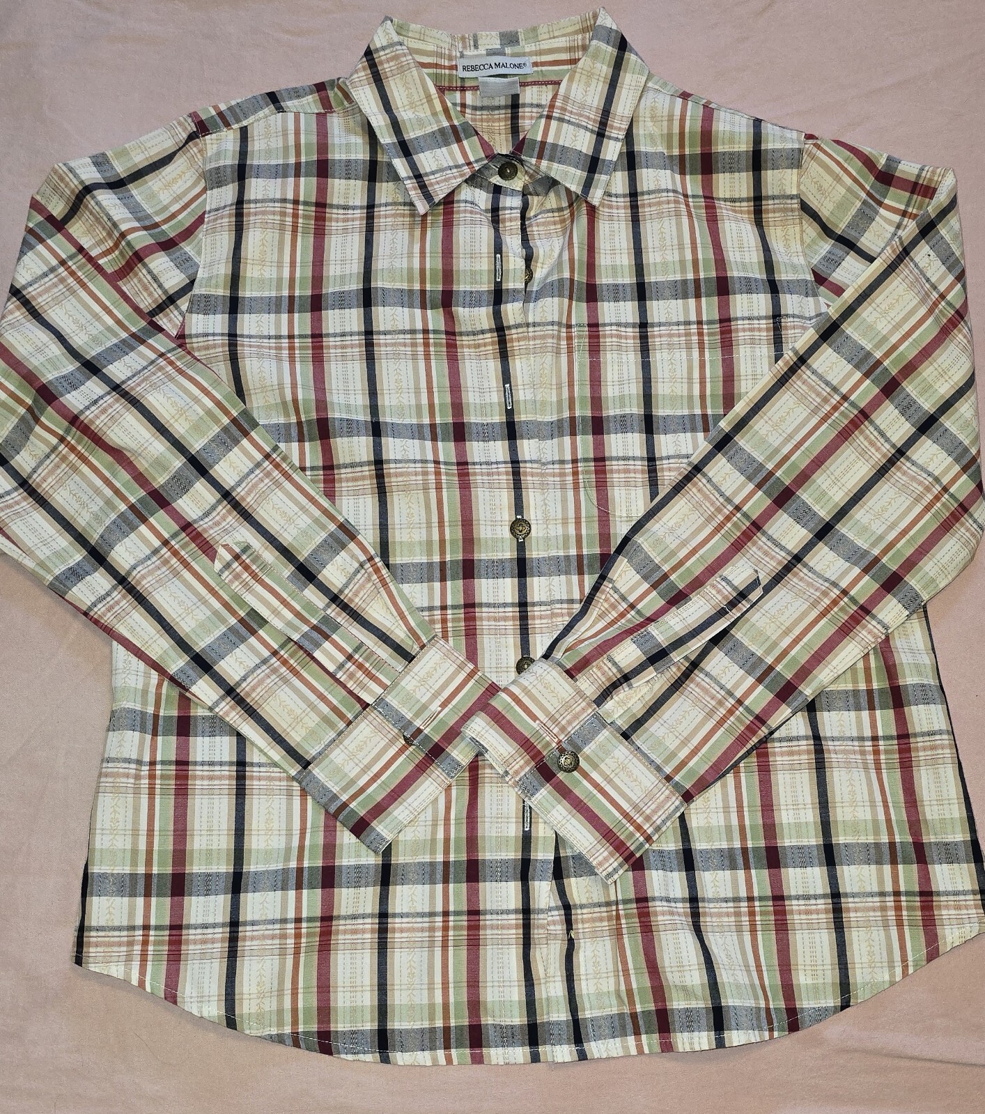Rebecca Malone Striped Long-Sleeve Shirt - Size S - Perfect for You!