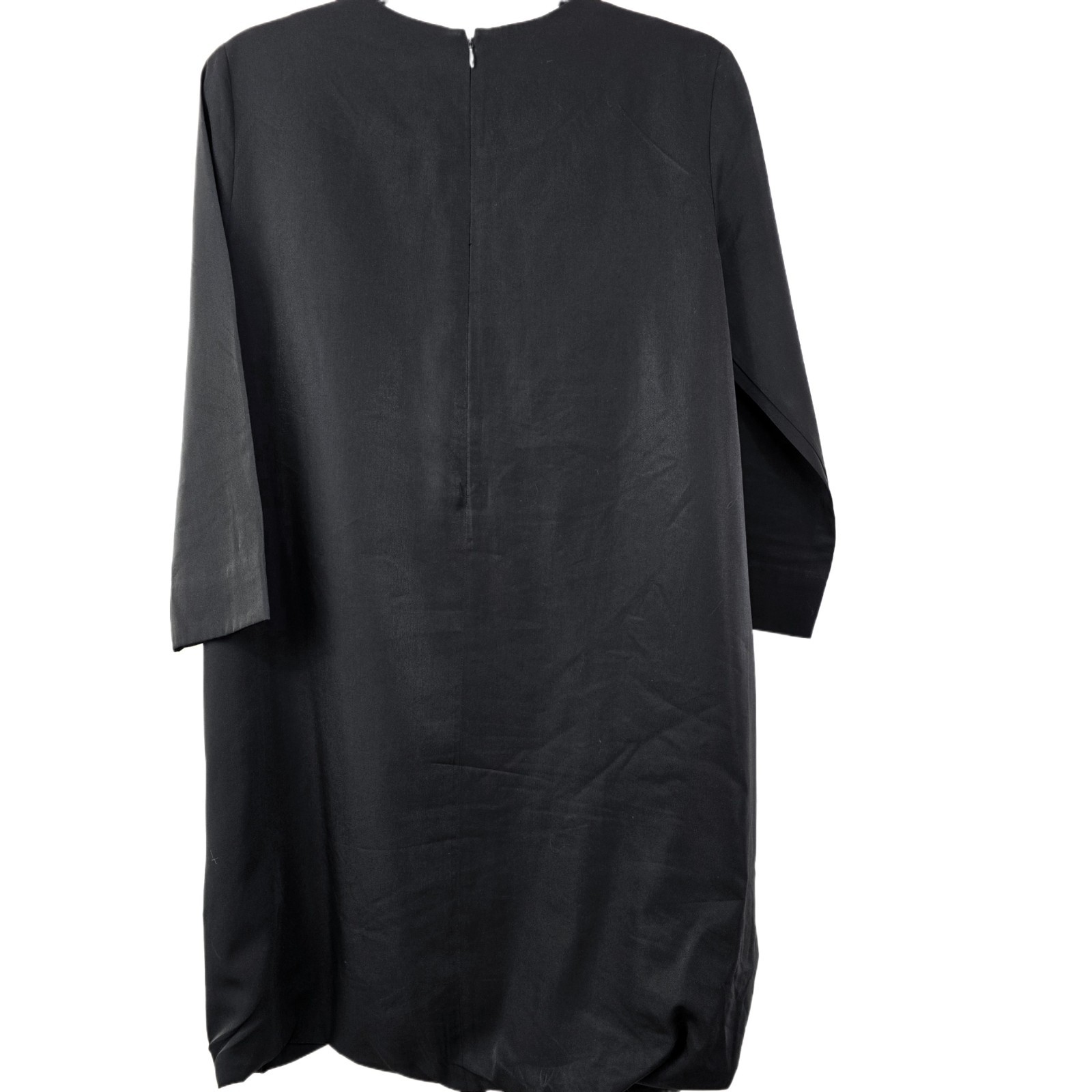 COS Women's Black Asymmetric Gathered Hem Long Sleeve Dress Size 8 Modal - PreOwnedExcellent