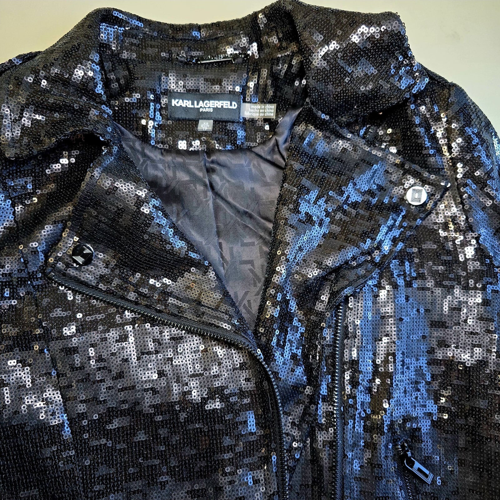 KARL LAGERFELD PARIS - Women's Sequined Moto Jacket – Size XS – NEW!
