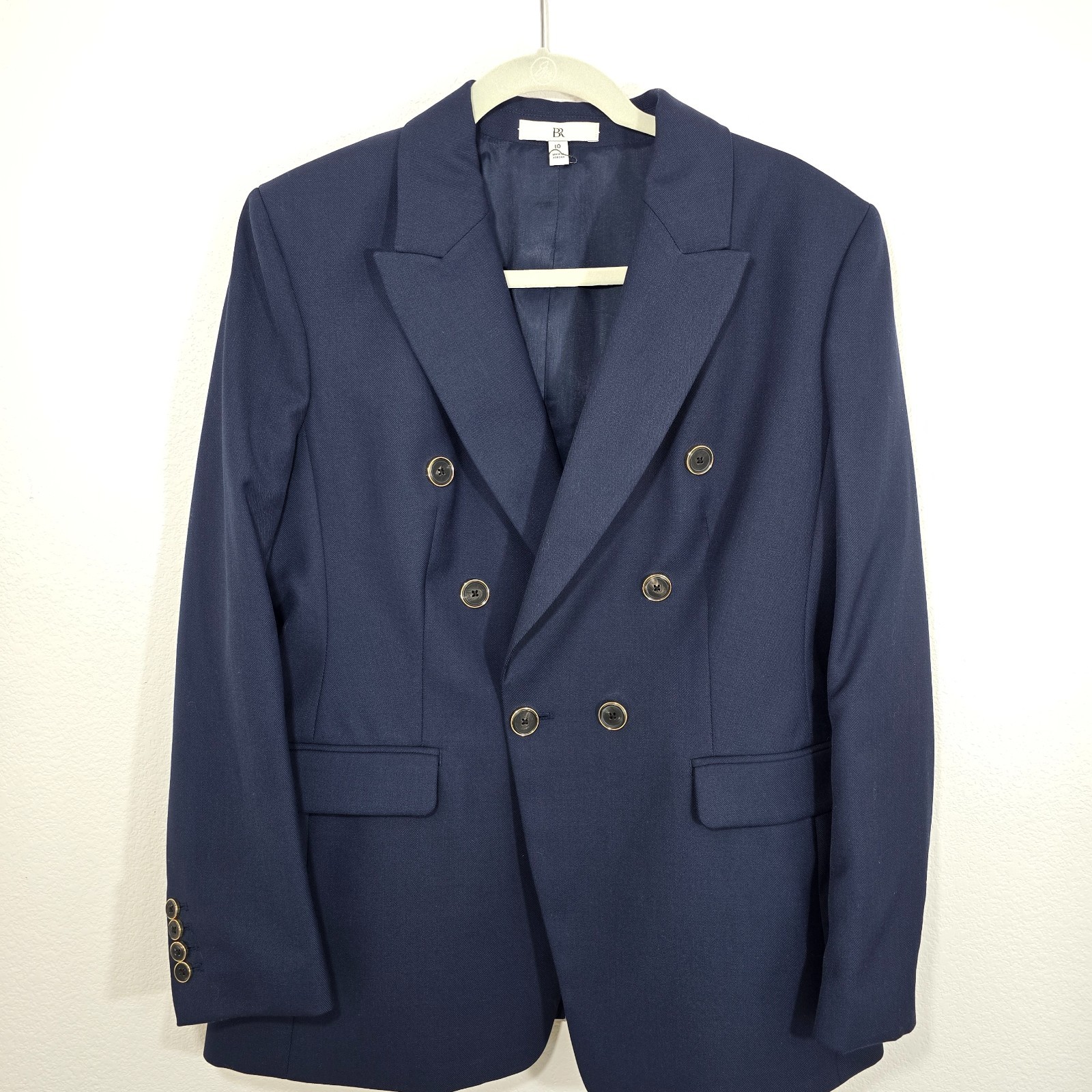 Banana Republic Women’s Captain’s Blazer Navy Blue Size 10 Wool Blend | NEW