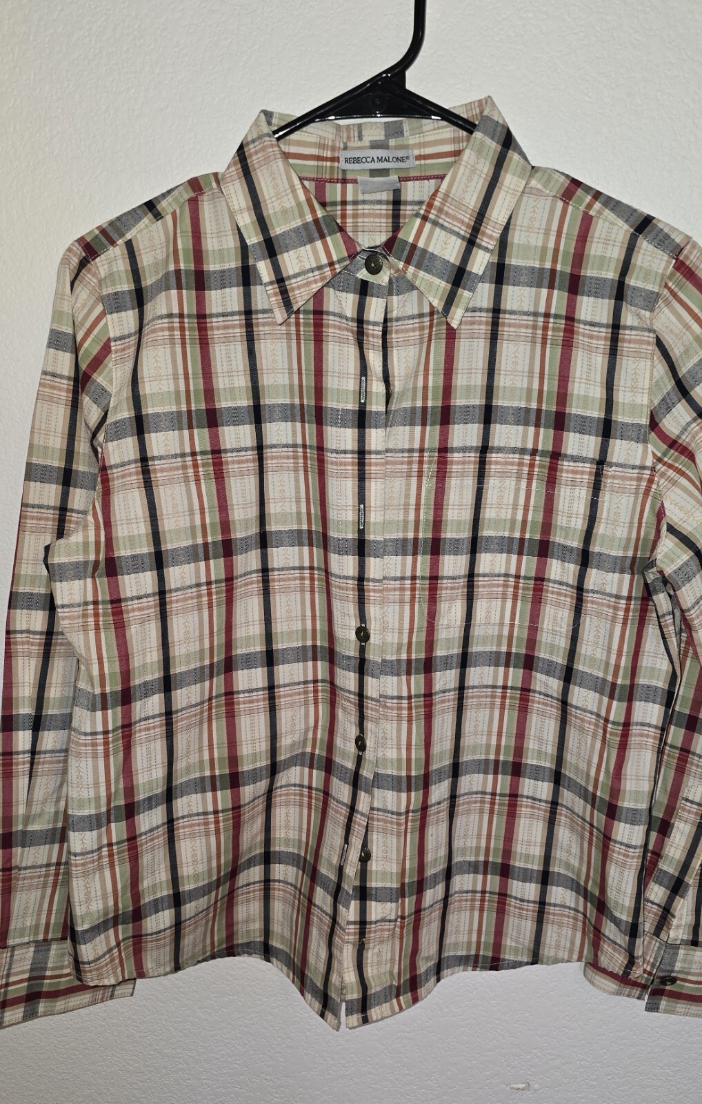 Rebecca Malone Striped Long-Sleeve Shirt - Size S - Perfect for You!