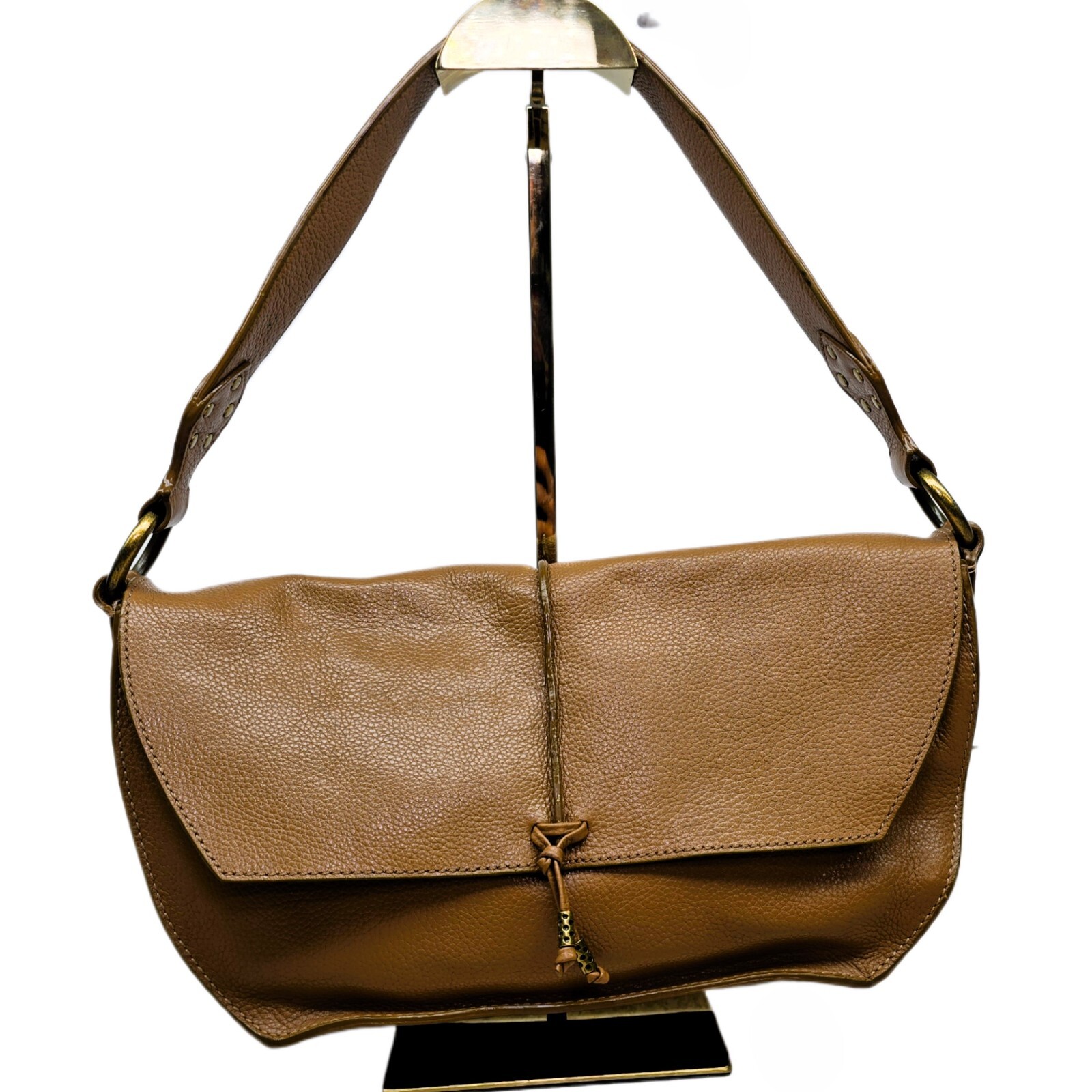 Via Spiga Genuine Leather Shoulder Bag - Caramel