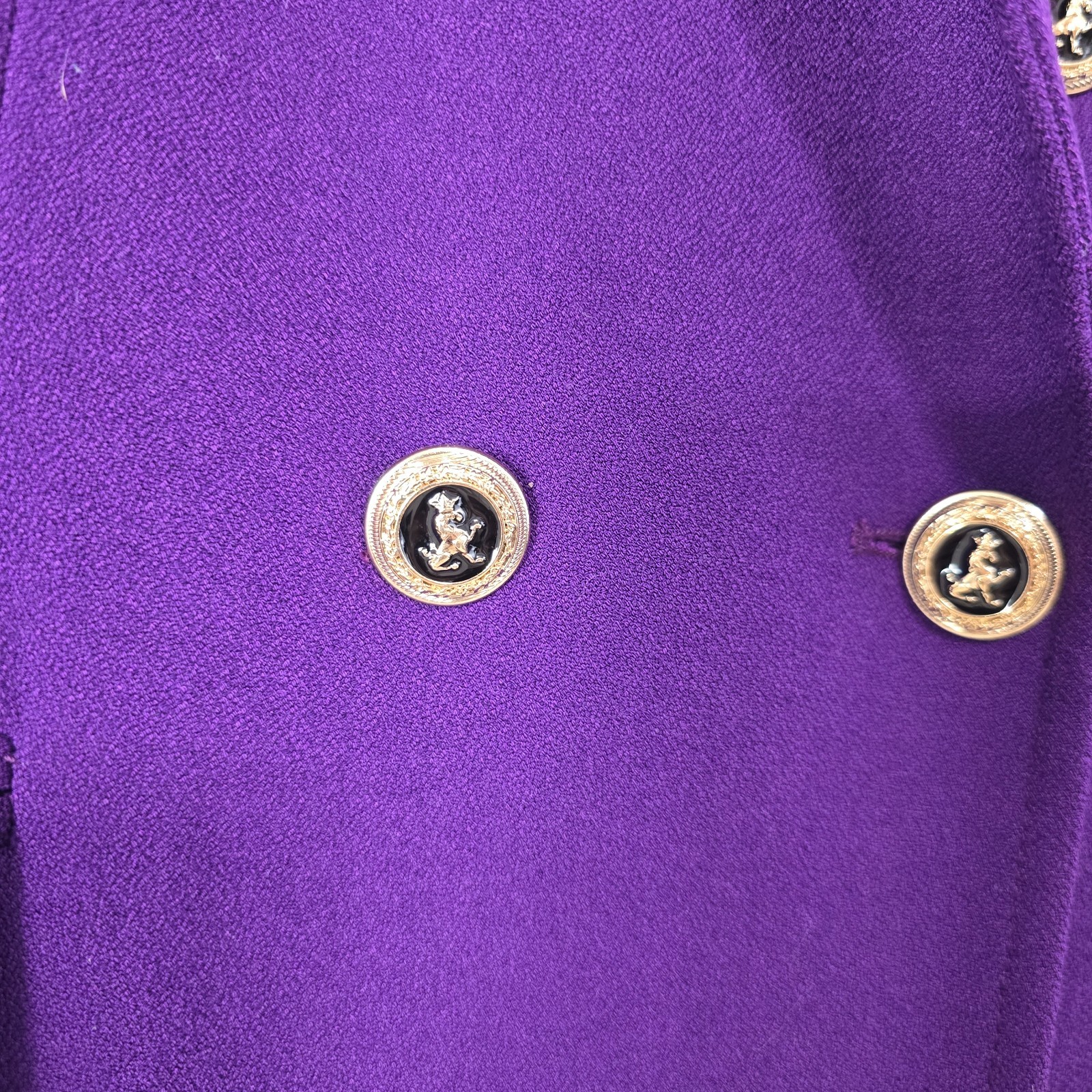 Zara Purple Double-Breasted Blazer Gold Buttons | Women’s Size S - PreOwnedExcellent