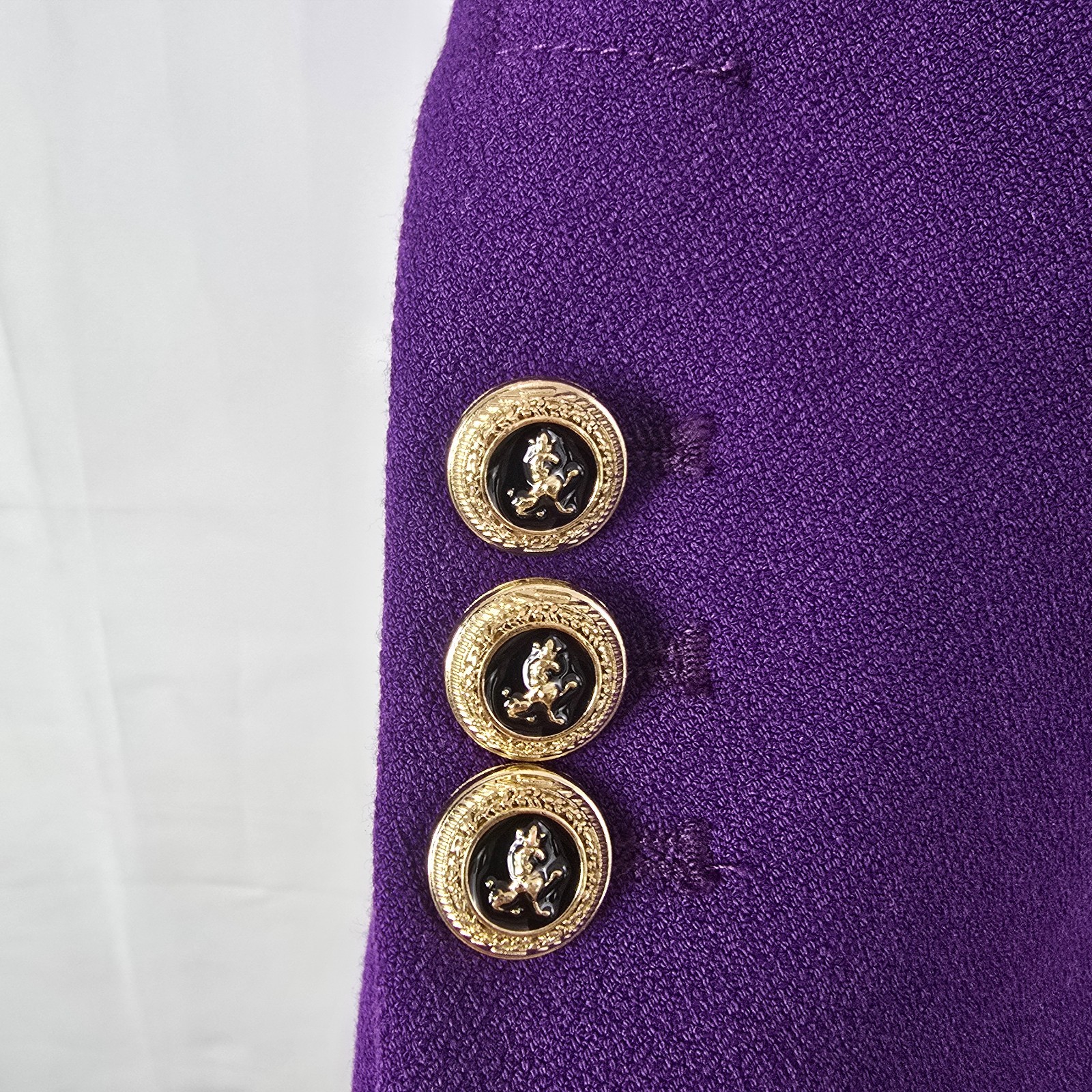 Zara Purple Double-Breasted Blazer Gold Buttons | Women’s Size S - PreOwnedExcellent