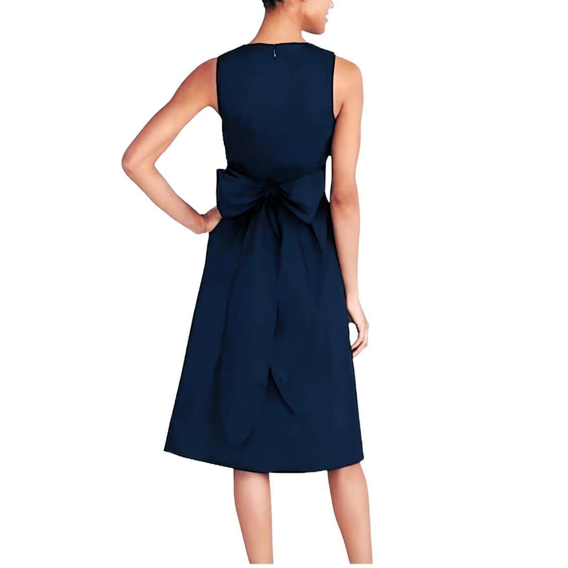 J Crew Women’s Wrap-Top Shirtdress Navy Organic Cotton Midi Dress Size 2