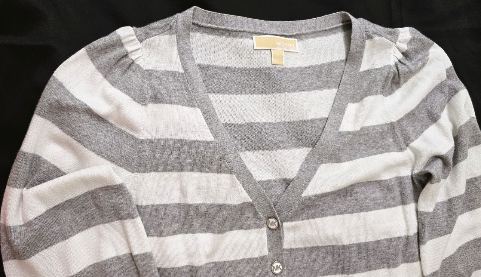 Michael Kors Women’s White and Gray Cardigan Sweater Size S