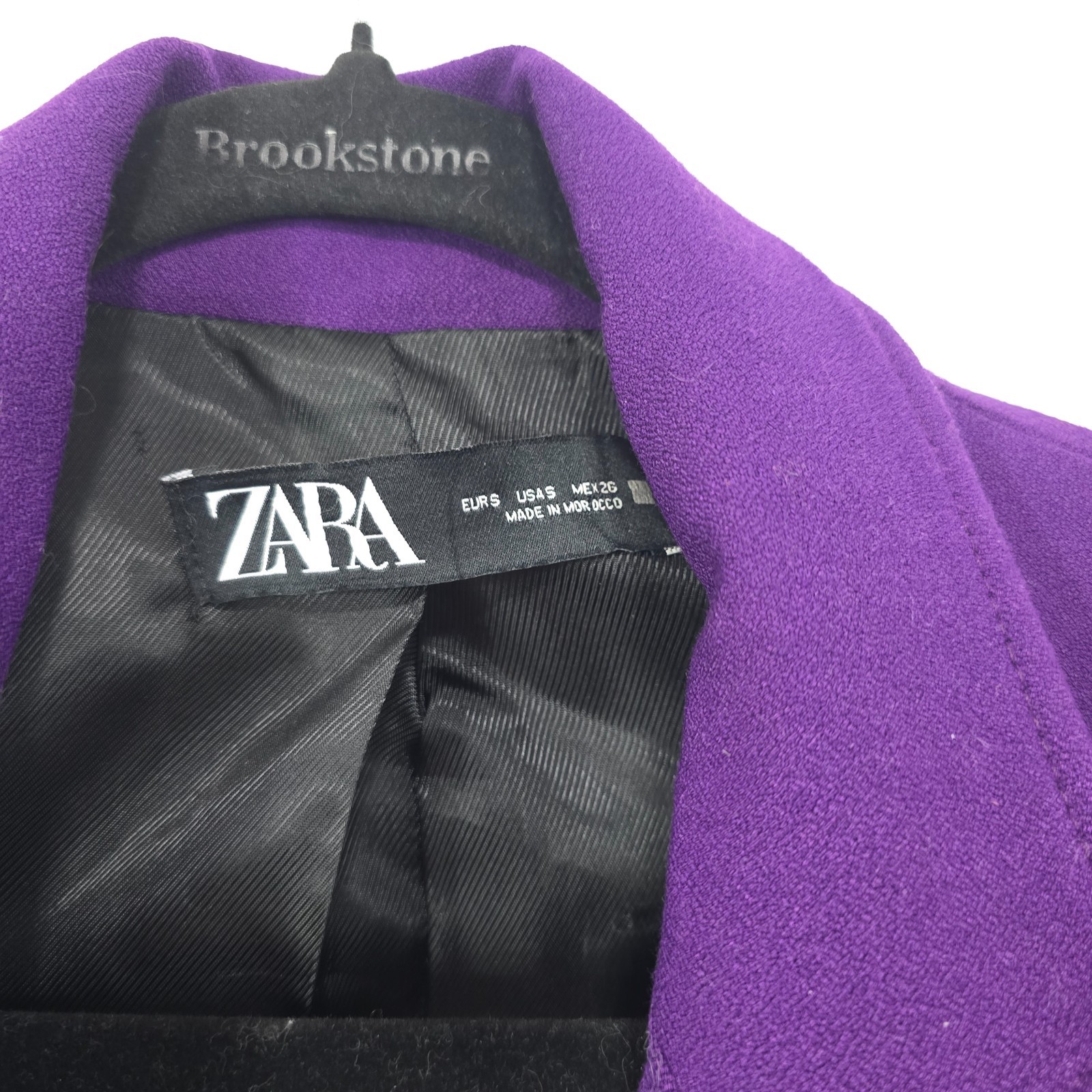Zara Purple Double-Breasted Blazer Gold Buttons | Women’s Size S - PreOwnedExcellent