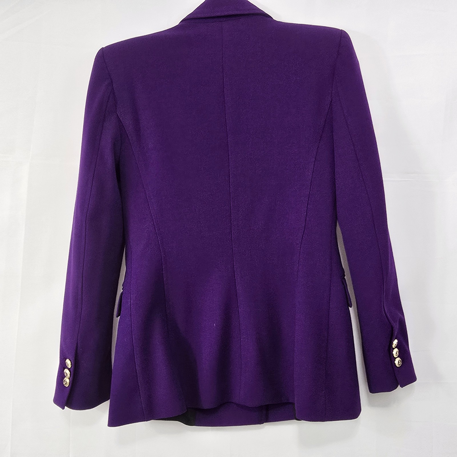 Zara Purple Double-Breasted Blazer Gold Buttons | Women’s Size S - PreOwnedExcellent