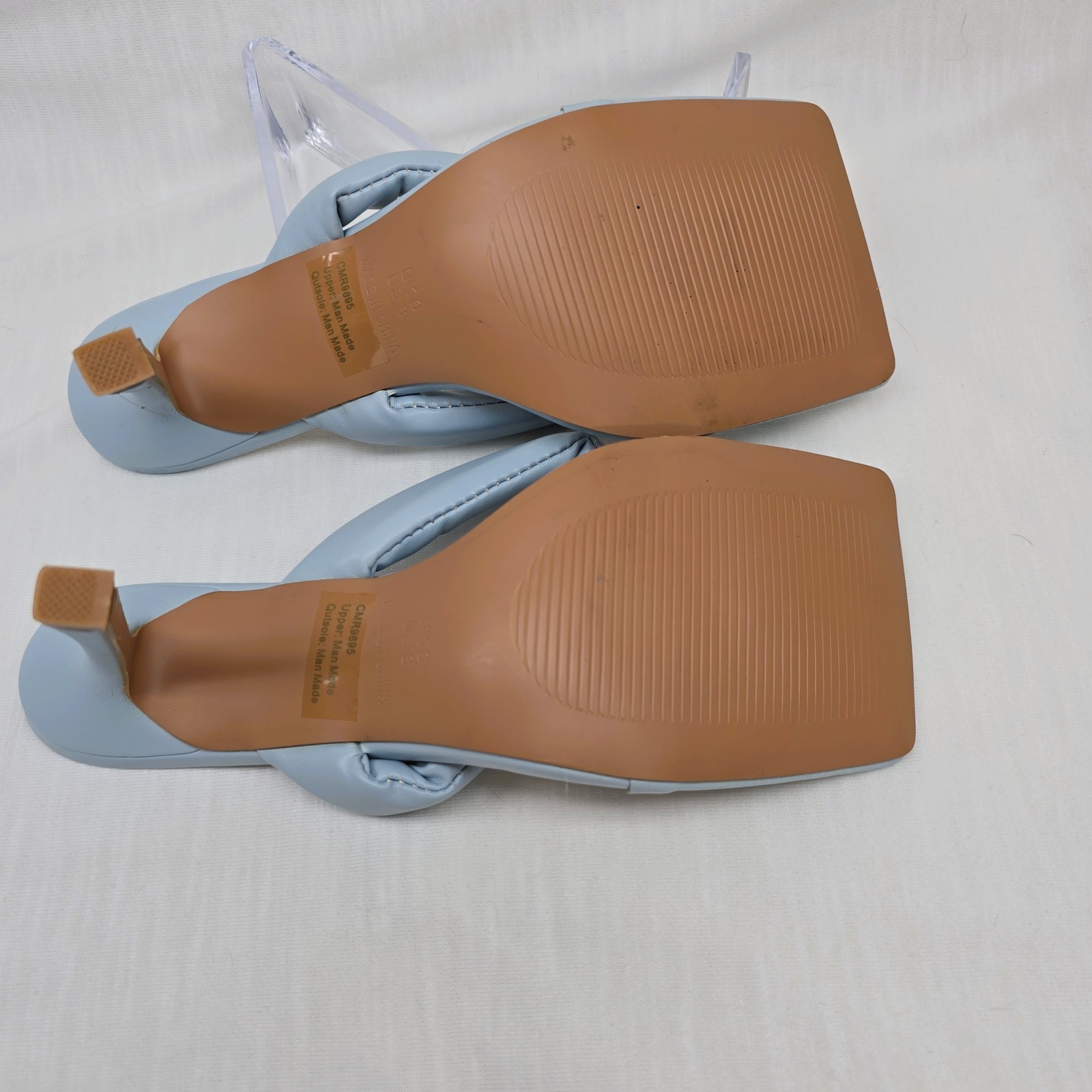PrettyLittleThing Women's Blue Square Toe Thong Mid Heel Sandals US 8 – New - NewOther