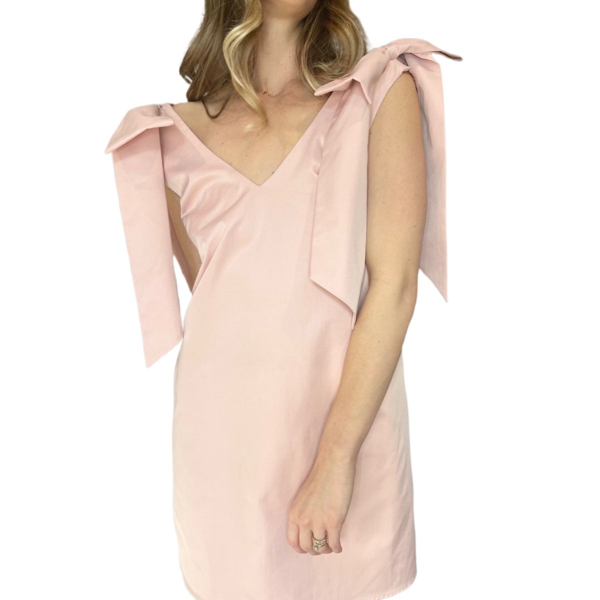 FORE New York & Company Women’s Pink Shoulder Bow Party Mini Dress Size S