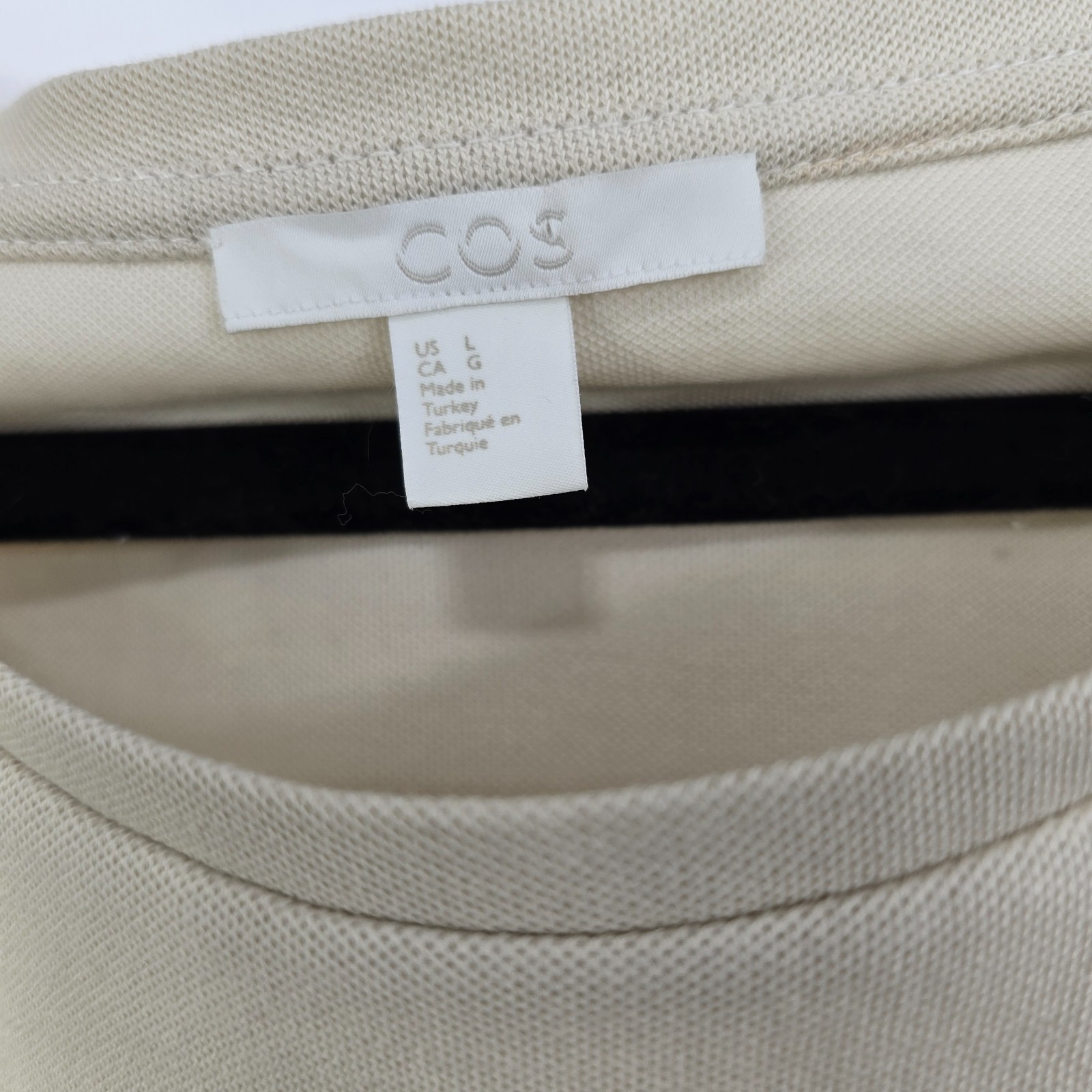 COS Contrast Wrap Dress Khaki Size L – Organic Fabric, Midi Workwear
